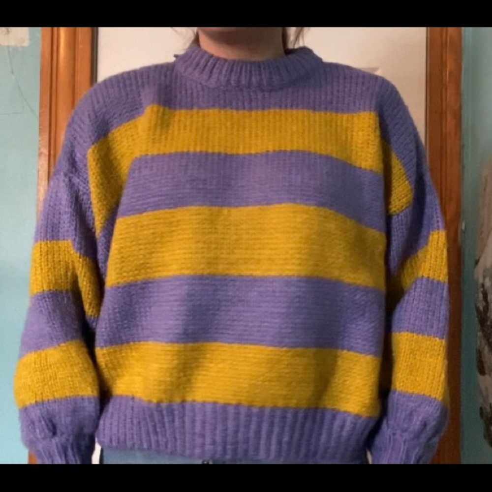 Rubbed Striped Sweater from Forever 21